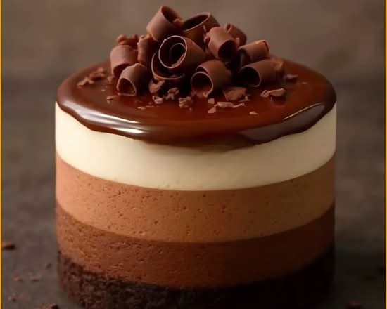 Three Chocolate Mousse Cake - Individual serving
