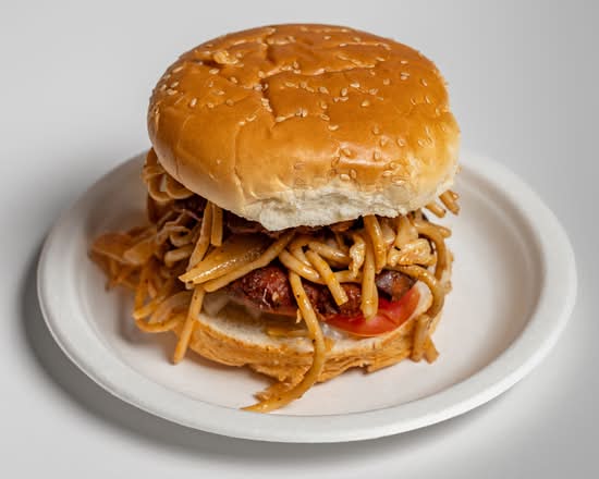Noodle Burger with Aloo Tikki