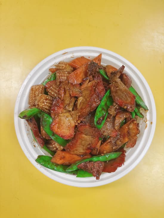 Pork with Snow Peas and Corn