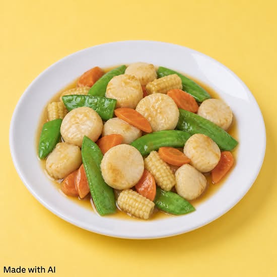 Stir Fried Scallops with fresh Vegetables
