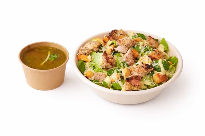 Chicken Caesar Salad with Chicken Noodle Soup - Ready To Eat
