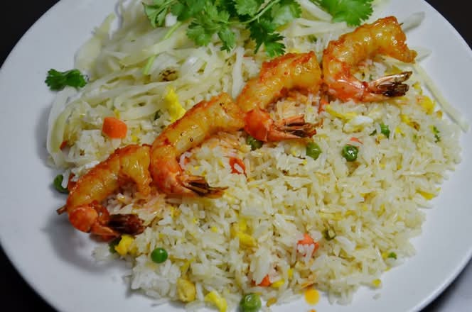 Grilled Shrimp On Fried Rice