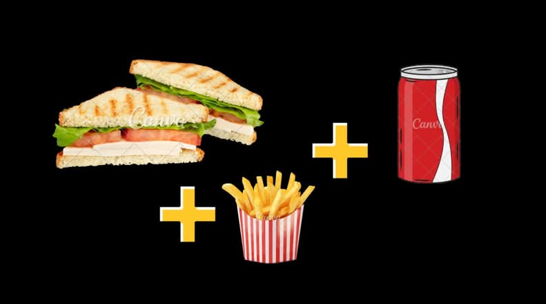 2 Veg Grilled Sandwich Combo with Fries and Coke