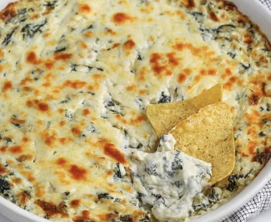 Spinach Dip with Nacho Chips