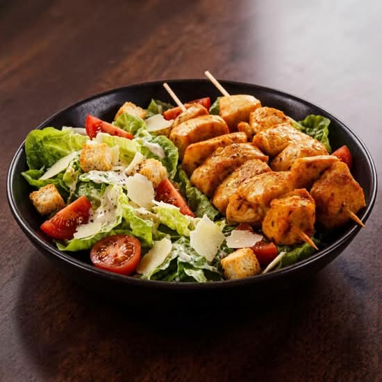 Chicken Kebab with Ceasar Salad
