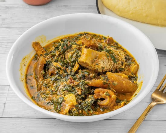 Vegetable Soup with Pounded Yam