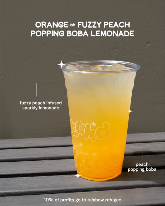 Fuzzy Peach Popping Boba Lemonade