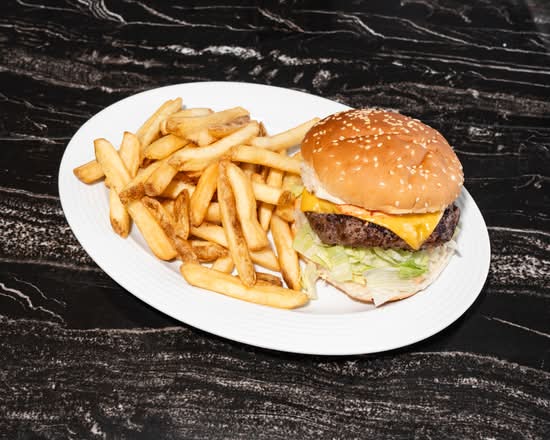 Cheese Burger with fries