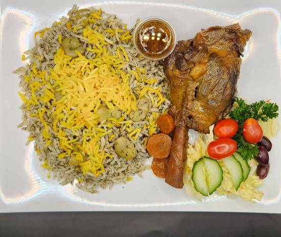 Baghali Polo With Lamb Shank