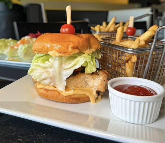 Italian-Style Grilled Chicken Burger w/ Fries