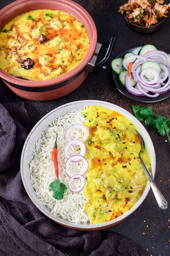 Kadi Pakoda Rice Bowl