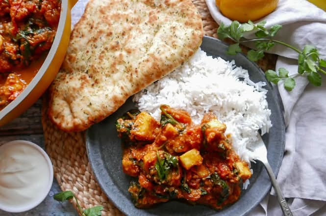 Veg Curry + Rice + Naan Combo