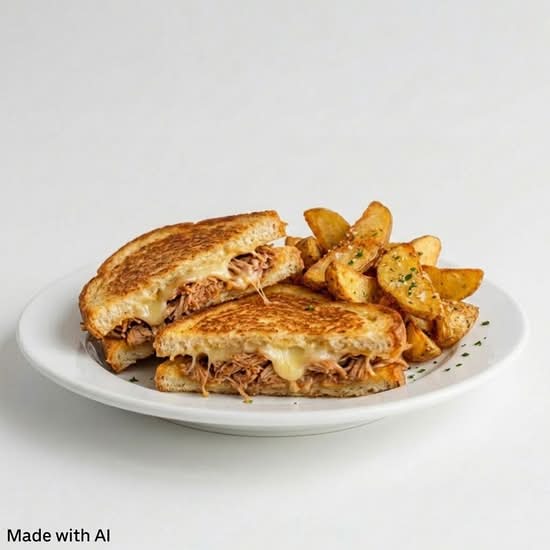 Fromage grille avec porc effiloche et fromage jack (Grilled Cheese with Pulled Pork and Jack Cheese)