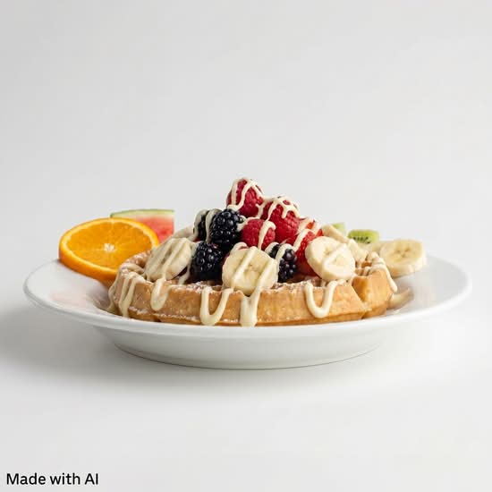 Gauffres belges avec fruits des champs (Belgian Waffle with Mixed Berries)