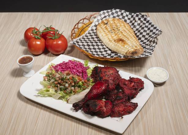 Tandoori Half Chicken Salad and Naan