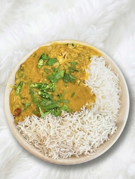Plain Rice with Tadka Dal