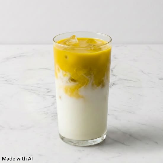 Iced Turmeric Latte (With Almond Milk) & (Unsweetened)