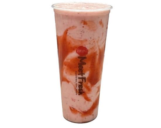 Yaourt Aux Fraises Avec Boule De Gelée (Strawberry Yogurt W_ Jelly Ball) 草莓啵啵酸奶