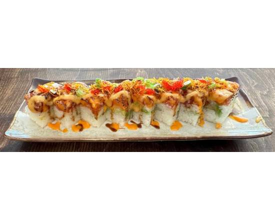 Spicy Salmon Aburi Press Sushi (8 pcs)