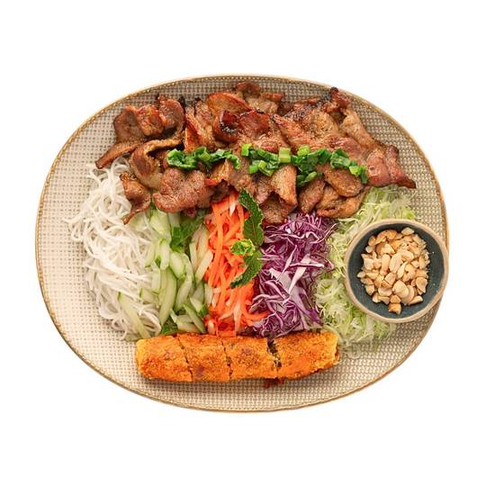 V1. Vermicelli Grilled Pork with Spring Roll