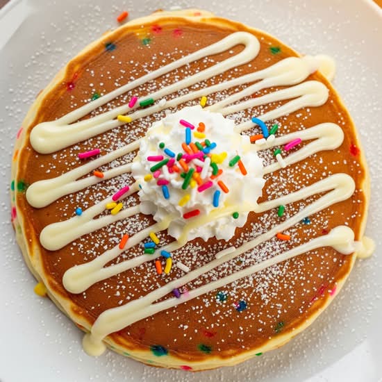 Rainbow Sprinkle Pancakes (Birthday)