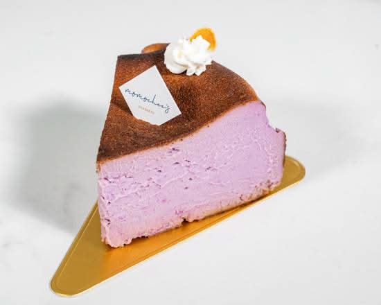 Ube Basque Cheesecake Slice