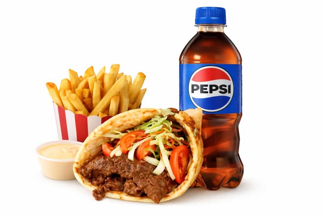 medium Donair +fries+ pop