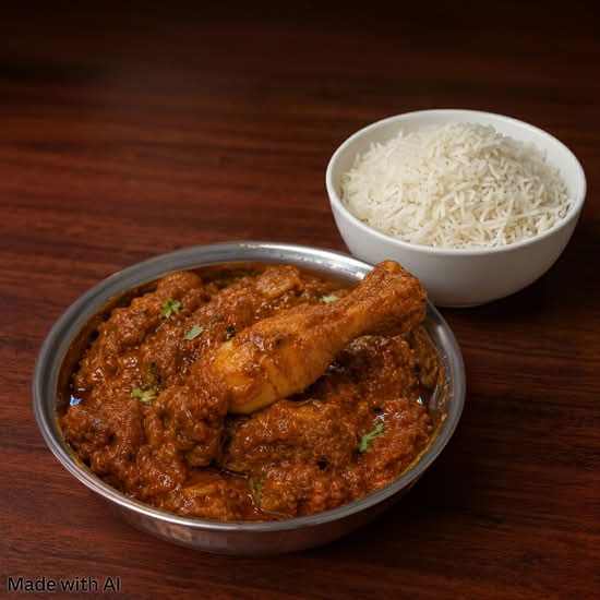 Chicken Vindaloo ( served with rice )