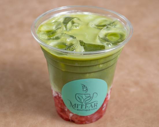 Strawberry Matcha Latte (Iced drink)