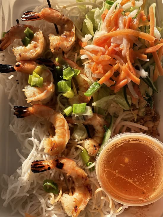57. Grilled Shrimp on Vermicelli (Bún Tôm Nướng)
