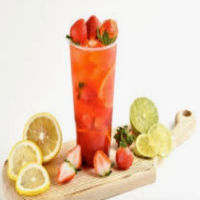 B10. Trà dâu hạt chia/ Strawberry lemon tea with Chia seeds