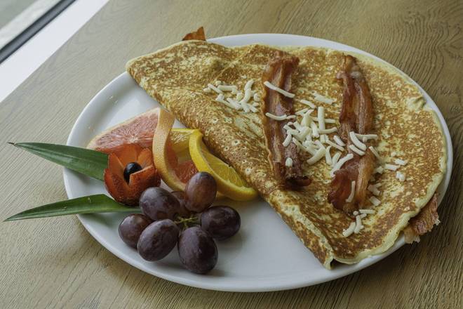 Crêpe avec Bacon-Cheddar / Bacon-Cheddar Cheese Crepe