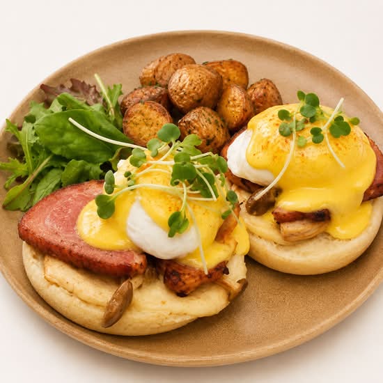 Smoked Duck Breast Eggs Benedict