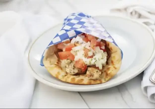 Authentic Chicken Gyro on Pita
