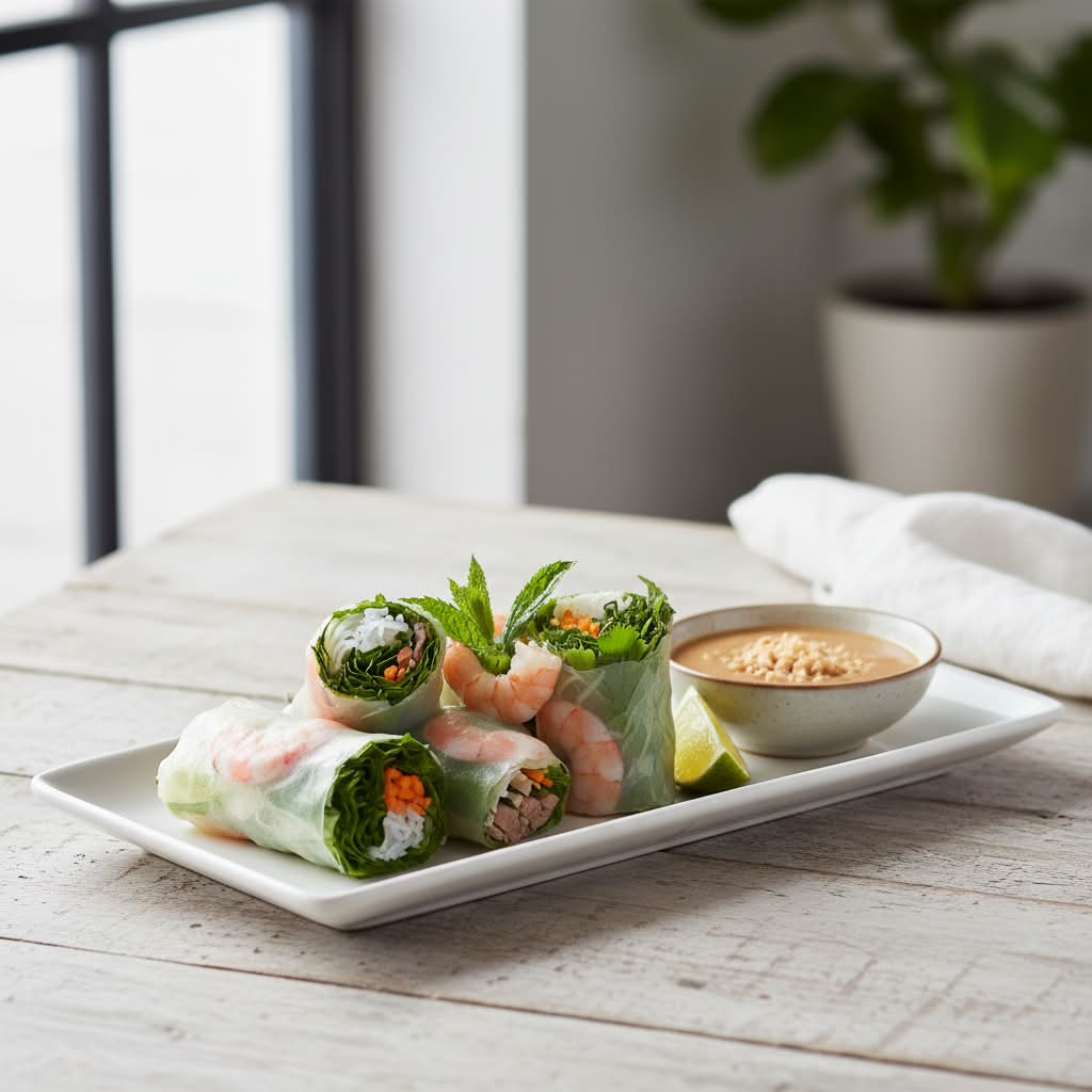 Shrimp and Pork Fresh Rolls (4 pieces)