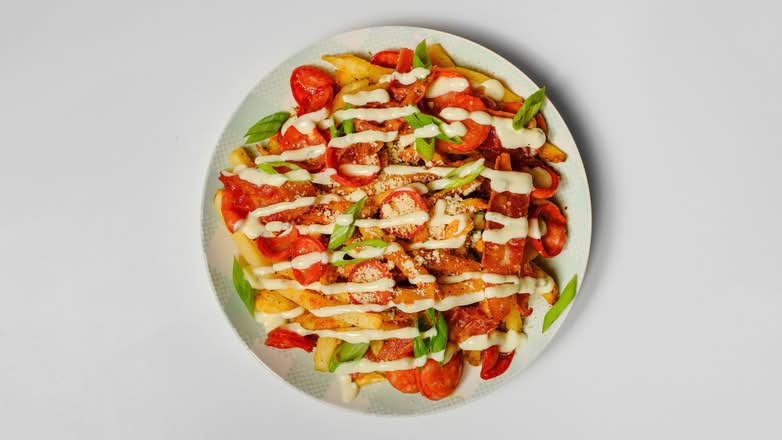 Char Pepperoni And Bacon Loaded Fries