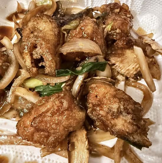 Fried Halibut with Premium Soy Sauce & Ginger