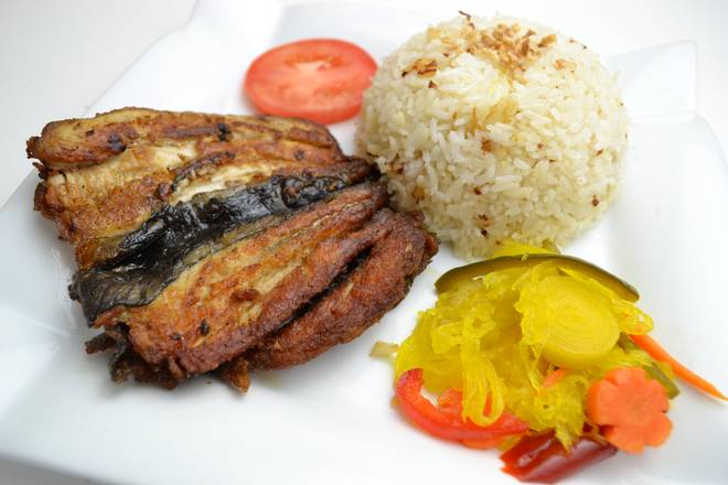 Boneless Bangus, Egg, and Garlic Rice