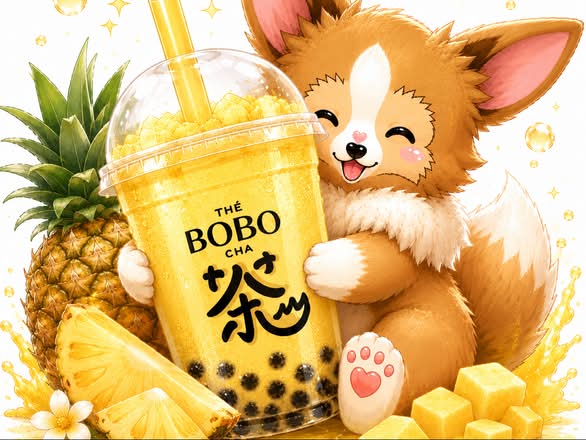 （L)Thé Au Lait Ananas / Pineapple milk tea