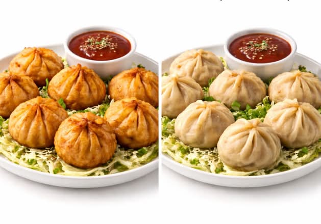Steam/Fried Chicken Momos (Dumplings)