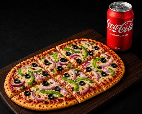 Flat Bread Pizza (Veg) + Pop