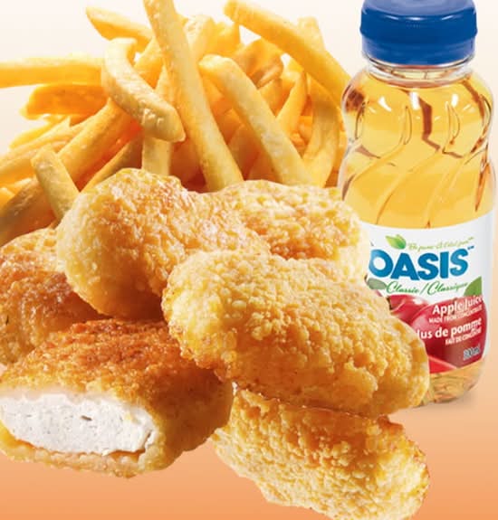 TRIO 15: 6 CROQUETTES DE POULET + FRITES + BREUVAGE