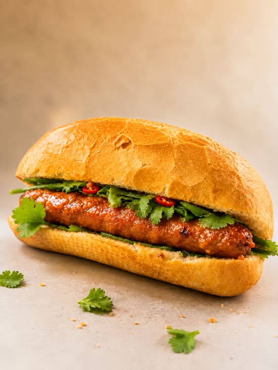 Vietnamese Pork Sausage  Banh Mi (Nem nướng)