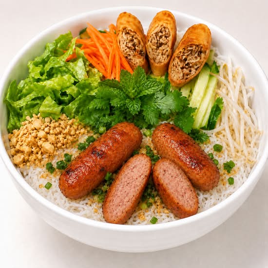 Vietnamese Pork Sausage Vermicelli (Bún Nem Nướng)
