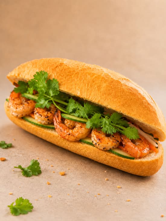 Grill shrimp  Banh Mi (Tôm nướng)