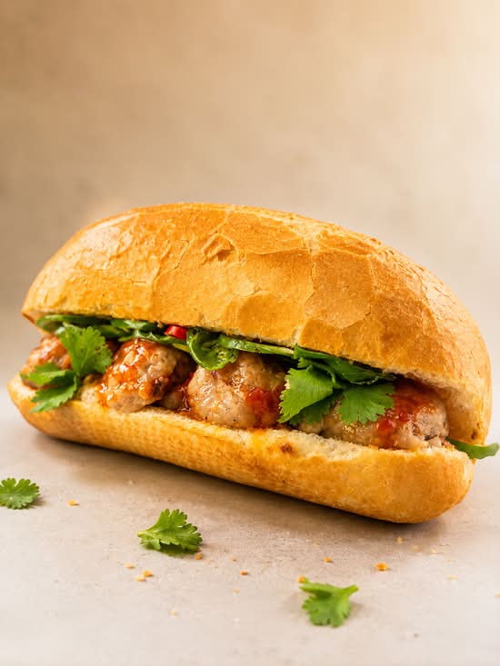 Meatball  Banh Mi (Xíu mại)