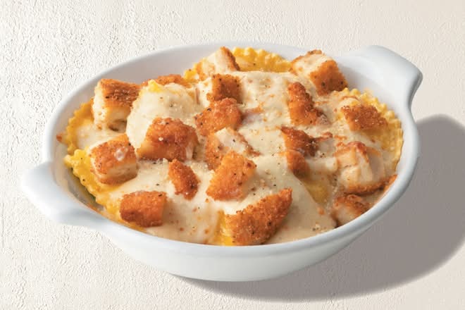 Chicken Alfredo Baked Ravioli