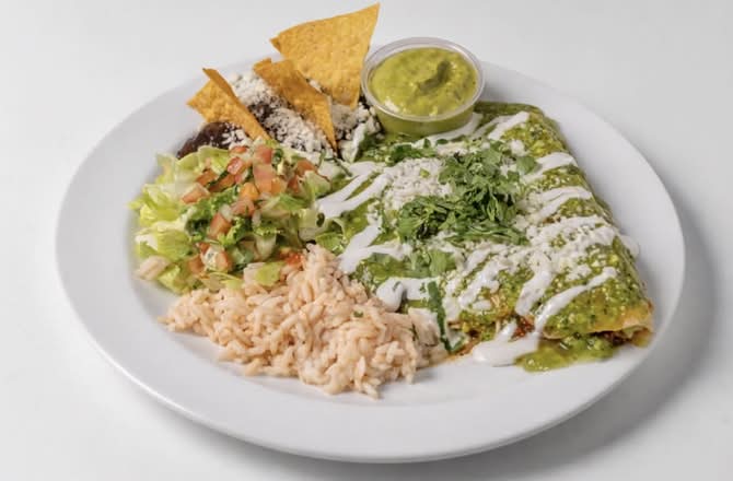 Green Chicken Enchilada Meal