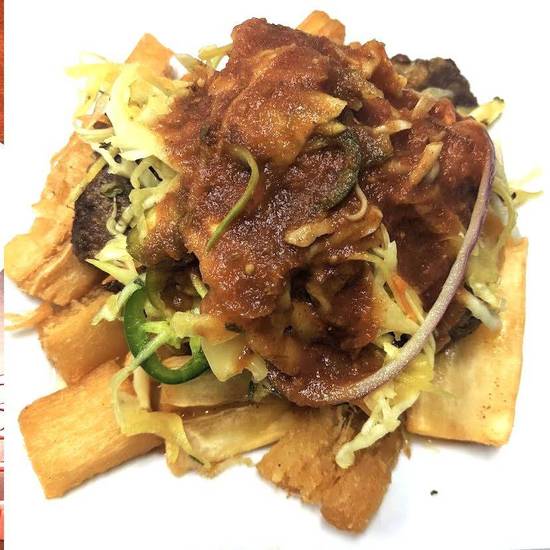 yuca y chicharron ( pork )