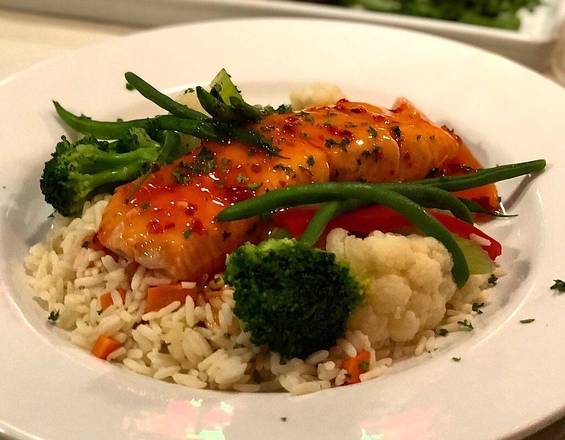 Saumon au four avec miel et piments / Oven-Baked Salmon with Honey and Chilli Peppers